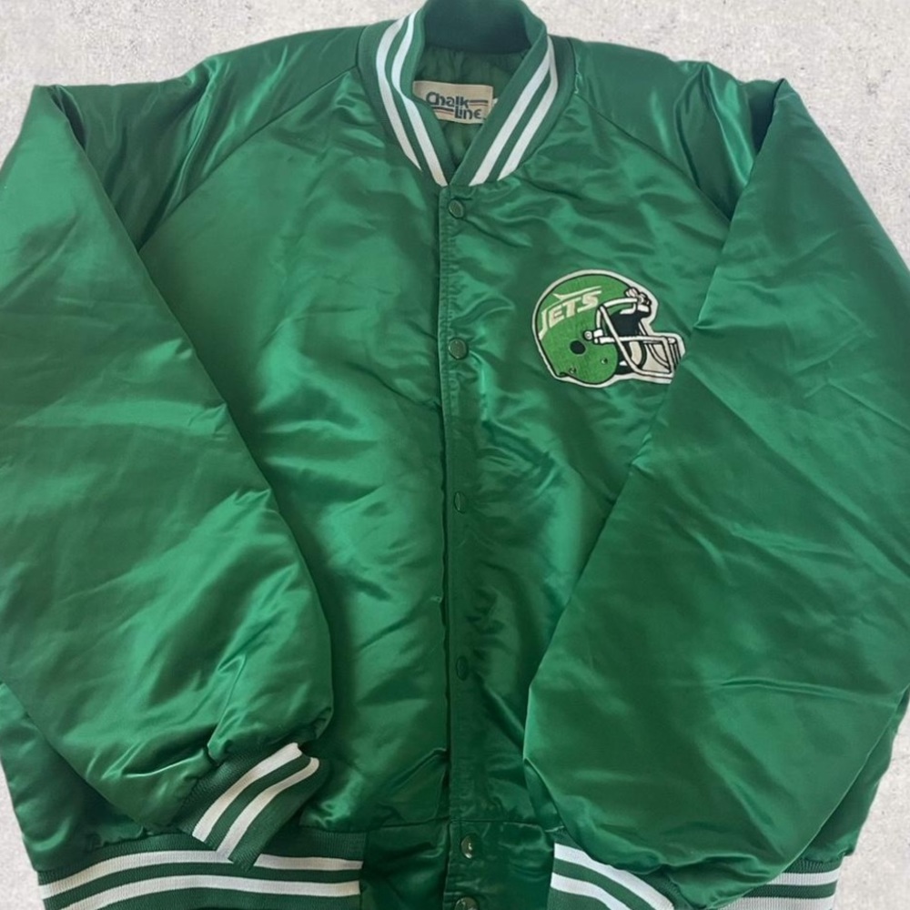 NEW YORK JETS VINTAGE CHALK LINE BOMBER 🔥